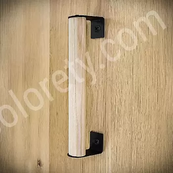 Tirador de madera y metal para puertas correderas, largo 21 cm, juego de 4 uds.