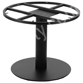 Gamba centrale per tavolo in metallo in acciaio, per piani di tavolo di grandi dimensioni, colore nero, altezza 72,5 cm, diametro 70 cm