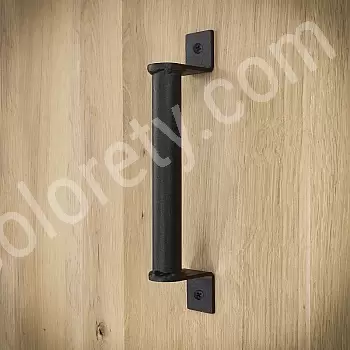 Maniglia per porta scorrevole in metallo, in acciaio, colore nero, altezza 21,5 cm, peso 280 grammi, set da 4 pezzi.