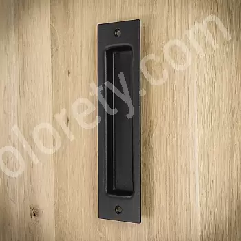 Maniglia per porta scorrevole in metallo nero, in acciaio, colore nero, altezza 16,5 cm, peso 250 grammi, set da 4 pezzi.