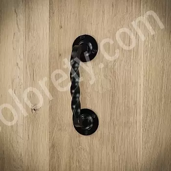 Sukana kovinska ročka za drsna vrata iz jekla, črne barve, višina 14 cm, teža 160 gramov, komplet 4 kos.