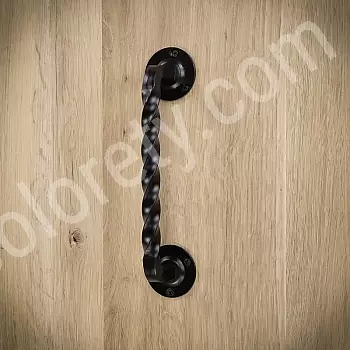 Gedrehter Metallgriff, Griff für Schiebetüren, schwarze Farbe, Höhe 24 cm, Gewicht 450 Gramm, Set mit 4 Stück.