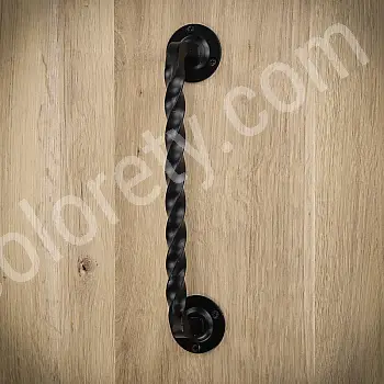 Susukta metalinė traukiama rankena iš plieno stumdomoms durims, juodos spalvos, aukštis 29 cm, svoris 510 gramų, rinkinyje 2 vnt.