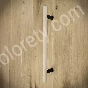 Ahşap ve çelik sürgülü kapı kolu, yükseklik 40 cm, ağırlık 430 gram, set içerisinde 3 parça.