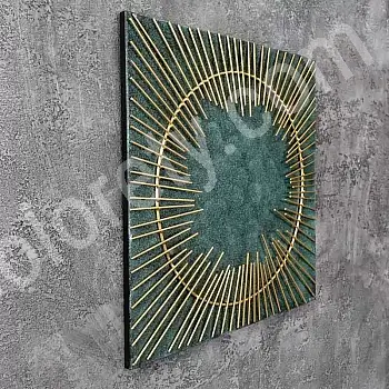 3D metalinis sienų menas Saulė, dydis 60x60cm
