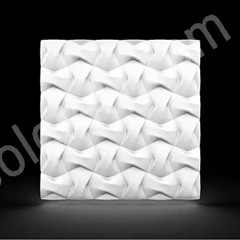 Painéis decorativos de poliestireno expandido 3D Plexus com efeito ondulado e torcido, 60x60 cm, cor branca, pintáveis, conjunto de 12 peças (4,32 m2)