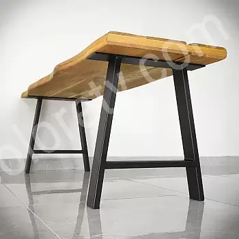 Stabile A-formede bordben af stål til lavhøjde bord eller bænk, højde 45 cm, bredde 40 cm, sæt med 2 stk.