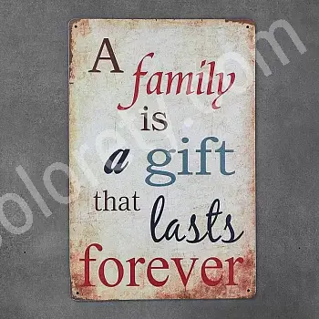 Dekorative Wandplack, FAMILY IS A GIFT, 30x20 cm