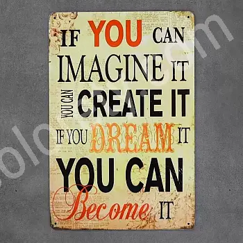 Piatto decorativo da parete, IF YOU CAN, 30x20 cm