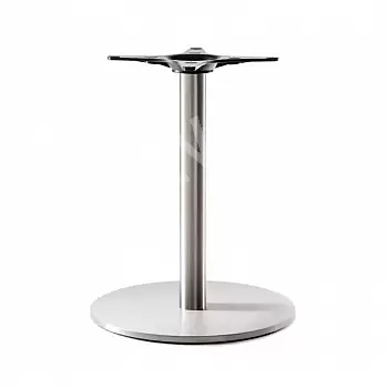 Pata de mesa central redonda de acero inoxidable, para tableros de mesa de hasta 120 cm, pulido o mate