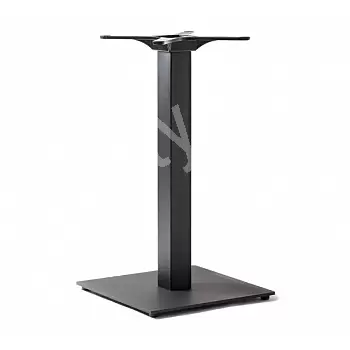 Metal central table leg table made of steel, square base, black, gray or white color, for table top up to 80x80 cm