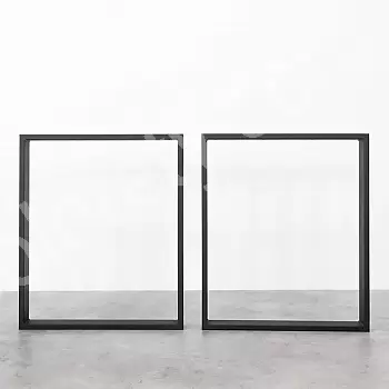 Firkantede metalbordben Square-Light, sort farve, med mål 60x71 cm, sæt med 2 stk.