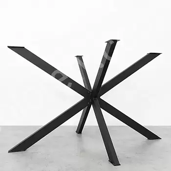 Rastavivi 3D metalni okvir stola Spider od čelika, crne boje, visine 71 cm, dimenzija 120x80 cm
