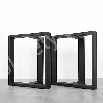 Massiiviset metalliset T-tyyppiset jalat sohvapöydälle tai penkille teräksestä, koko 40x45x17 cm, sarja 2 kpl
