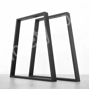Picioare de masă metalice cu formă trapezoidală, din oțel, dimensiuni 65x71cm, set 2 buc.
