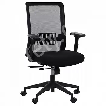 Bürostull, Computerstull Schwenkbar, justierbar Stull mat Mesh Réck, Riverton M/H 2, schwaarz Faarf