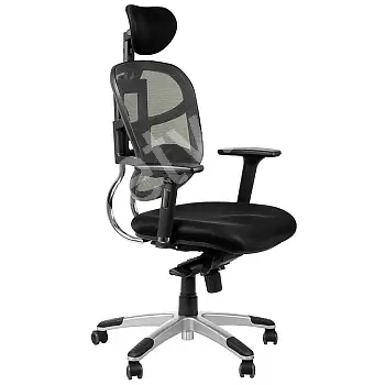 Comoda sedia da ufficio con schienale in rete traspirante in grigio