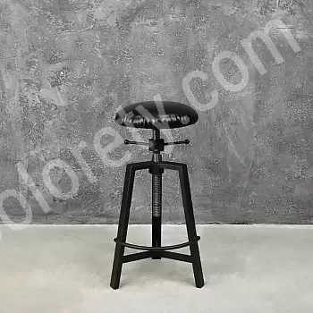 Čalouněná nastavitelná stolička, materiál ocel-dřevo, variabilní výška 57-80 cm