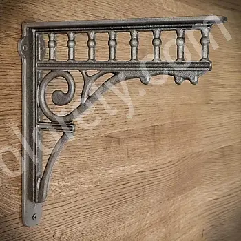 Soporte de estante de hierro fundido en estilo romano, dimensiones 265x265 mm, juego de 2 piezas.