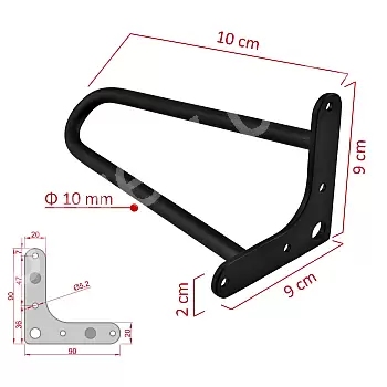 Cos miotail hairpin maisiúil Ø10 barra, airde 10 cm - sraith de 4 cosa; dathanna: dubh, bán, liath, ór