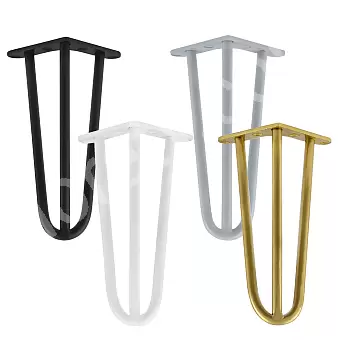 Masa ayakları Firkete tipi üç Ø10mm çubuktan, yükseklik 30 cm - 4 ayaklı set, renkler: siyah, beyaz, gri, altın