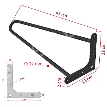Elegantes patas tipo Hairpin para mesa de centro fabricadas con dos varillas de acero de 12 mm de diámetro, altura 43 cm, juego de 4 patas, colores disponibles negro, blanco, gris, dorado