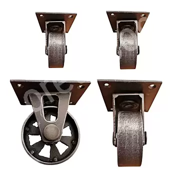Dekoratif mobilya tekerlekleri Elegance çelikten yapılmış, yükseklik 100mm (4 adet)