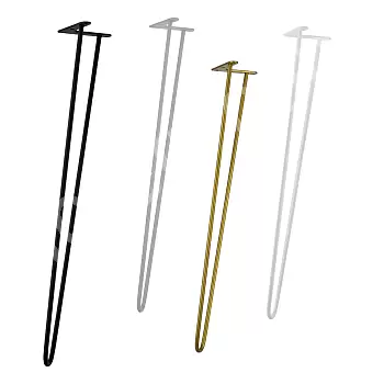 Decoratieve metalen tafelpoten Ø12 bar, 95 cm hoogte - set van 4 poten, kleur zwart, wit, grijs of goud