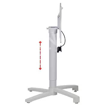 Central bordsfot i aluminium med justerbar höjd, svart, grå eller vit färg, höjd 73-113 cm