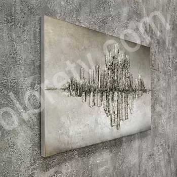 3D nástěnné umělecké město v odrazu vody, rozměr 120x80 cm