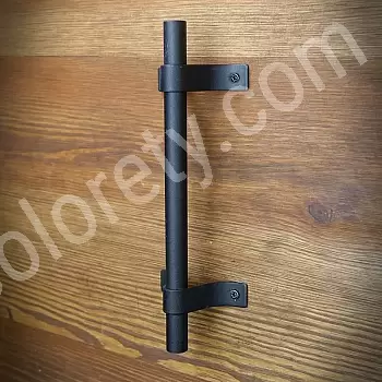 Ručke od metalnih kliznih vrata, crne boje, dimenzija 19,5x6,5 cm, set od 2 kom.
