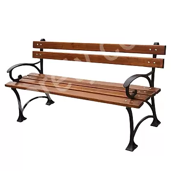 Cast iron bench Grace for parks and gardens with armrests, impregnated alder boards, length 150 cm, 45 kg