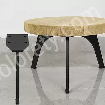 Masivne metalne noge za namještaj od čelične plosnate šipke, visine 17 cm, set od 4 kom.