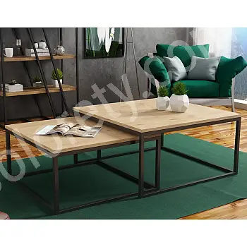 Mesa de centro de dos niveles, 2 en 1, altura 39 cm y 34 cm, ancho 76 cm y 66 cm, con superficie laminada, colores negro, blanco, mármol, hormigón, roble