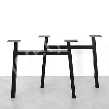 Acél asztallábak H-alakú, fekete színű, magasság 71 cm, szélesség 82 cm, 2 db-os készlet