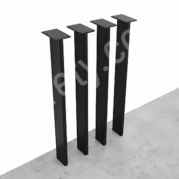 Gambe tavolo in metallo nere Recto, altezza 71 cm, dimensioni 8x2 cm, colore nero, set 4 pz