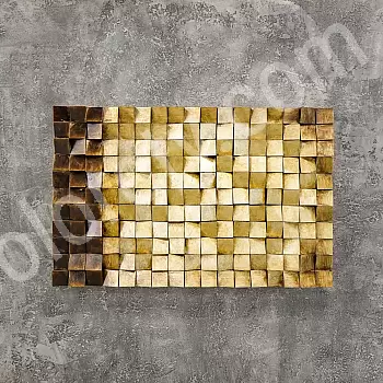 Arte in metallo 3D, mosaico dorato 2, 110x70 cm