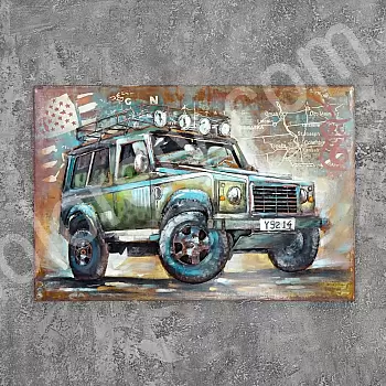 Imagine metalică 3D off-road, 120x80cm
