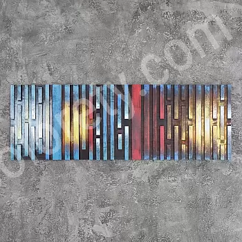 Decorazione murale in legno 3D, pioggia in mosaico, 150x50 cm