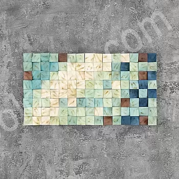 Decorazione murale 3D, in legno, multicolore, 55x103 cm