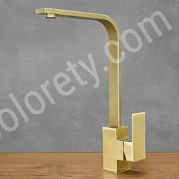 Moderna minimalistička slavina od nehrđajućeg čelika, visina 35,2 cm, dužina izljeva 19,5 cm, boja mat starinski mesing