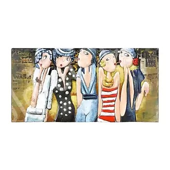 Arte em metal 3D, Ladies of the twenties, dimensões 65x130cm, peso 8,5 kg