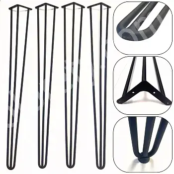 Juego De 4 Patas De Mesa Plegables, Patas De Mesa De Horquilla Negras