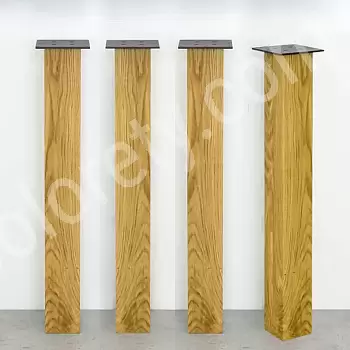 Patas de mesa rectas, altura 71 cm, forma cuadrada 8x8cm, madera maciza de roble, acabado al aceite natural, juego de 4 piezas