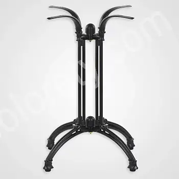 Base tavolo in ghisa con 4 piedi, 44,5x44,5 cm, colore nero, altezza 73 cm, adatta per piano 70x70 cm, peso 17 kg