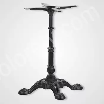 Vintage cast iron table base with 4 feet, black color, height 72 cm, suitable for tabletop 70x70 cm, 17 kg