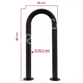 Porte-vélos d'extérieur en acier, couleur noire, dimensions 80x36 cm