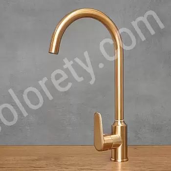 Wasserhahn aus Edelstahl, Höhe 39 cm, Auslauflänge 17,5 cm, Farbe: Antikbronze