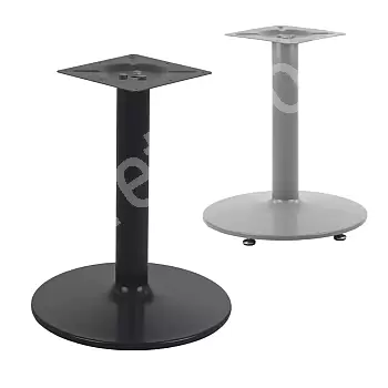 Kovová centrální stolová noha na konferenční stolek v černé nebo šedé barvě, průměr podnože 46 cm, výška 57,5 cm