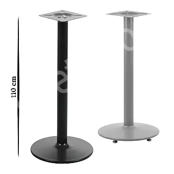 Centrālā metāla galda pamatne bāra augstuma galdiem, melna vai pelēka pulverkrāsa, augstums 110 cm